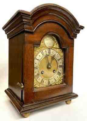Antique Early Lantern Clock Case And Dial Converted To Mantel Clock By Tucker