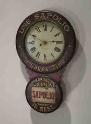 RARE BAIRD ADVERTISING CLOCK FOR SAPOLIO SOAP CIRCA 1891-1895
