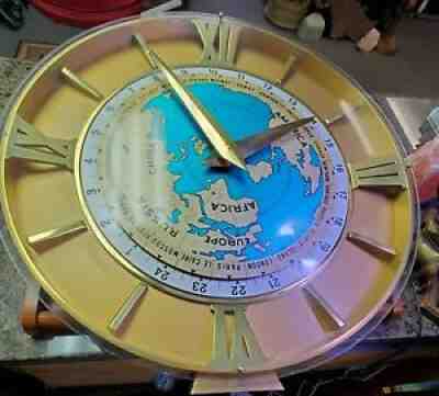 Rare Large Vintage Imhof/ Relide Swiss World Clock