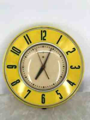 Vintage General Electric Retro Kitchen Clock - Yellow - Model 2H26