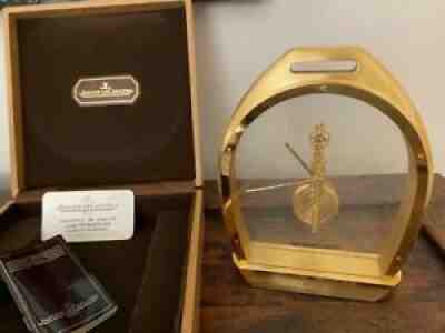 Rare Jaeger LeCoultre Hermes Stirrup clock, mint condition, boxed