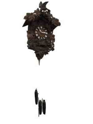 Antique Quail Cuckoo Clock Black Forest Fox and Grape Theme