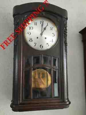 Antique German Lorenz FurtwÃ¤ngler Uhrenfabrik ( LFS ) wall clock ( 0401 )