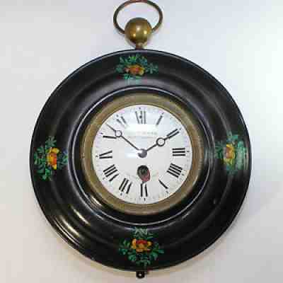 Large Paul Garnier Antique Toleware French Clock dated 1833 working