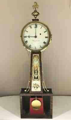 Vintage Elmer O. Stennes Weight Driven Banjo Wall Clock