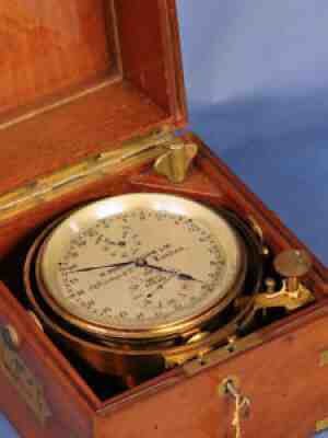 c.1932 English Two-Day Marine Chronometer with a 24-hour Dial retailed by Hughes