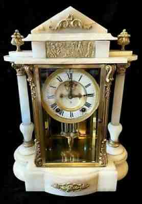 ANSONIA  ??GONFALON ? ONYX CRYSTAL REGULATOR ~ RUNNING AND STRIKING~ RARE MODEL