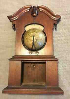 1860's Timby Solar Clock Walnut Case w/ Joslin Terrestrial Globe & DialÂ 