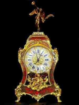 XXL UNIQUE ANTIQUE RARE RED BOULLE MANTEL CLOCK c.1860