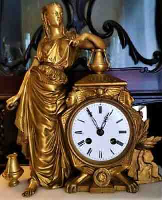 ANTIQUE FRENCH ORMOLU FIGURAL MANTEL CLOCK.