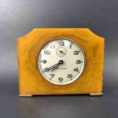 SETH THOMAS Art Deco Translucent Butterscotch Catalin Desk Alarm Clock Antique ï¿¼