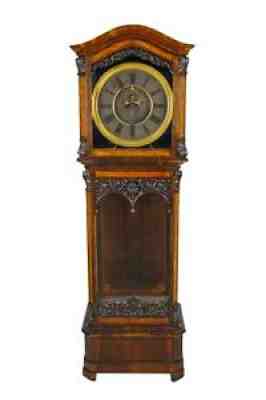 Rare Antique Austrian Baroque Style Tall Case Grandfather Clock With Open Escape