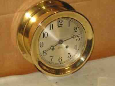 CHELSEA VINTAGE SHIPS BELL CLOCK 6 DIAL 1948 HINGED BEZEL~RESTORED