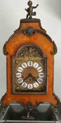 Vintage Louis XV Style Inlaid Wooden Mantle Clock Franz Hermle Movement H 20â?