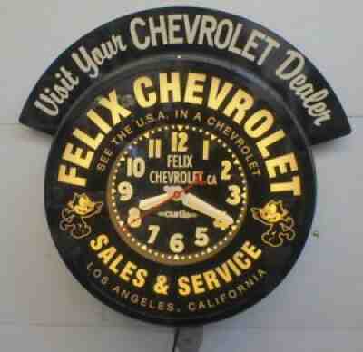 Felix Chevrolet Dealership neon clock Glo-Dial By Curtis.