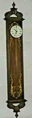 FINE GERMAN GRAVITY WALL CLOCK SAW TOOTH RACK ANNO 1750 WORKING COW'S TAIL