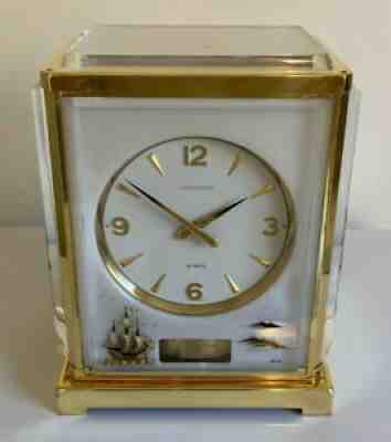 Pristine! 1960s Jaeger LeCoultre ATMOS 526-5 White Ships Caravel Clock- Working!
