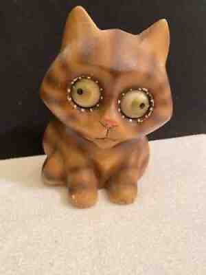 Antique OSWALD Germany Rolling Eyes Kitten Figural Mantel Clock