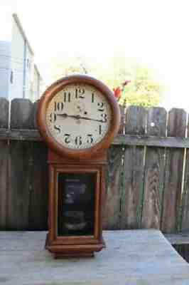 new haven clock co. 8 day weight driven wall regulator clock ,Saturn model .