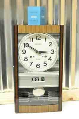 Rare Seiko Hochien 30 Day Wall Clock Winding Pendulum Day / Date Japanese READ