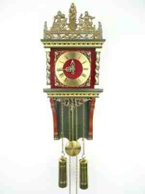 Dutch Vintage Antique Warmink Wuba Hindeloopen 8 Wall Clock (Friesian Zaanse)