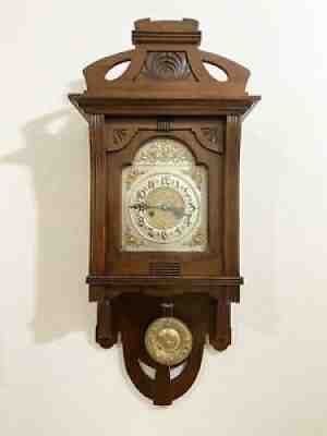 Antique Free Swinger Gustav Becker Silesia Freischwinger Wall Clock Gloria Gong