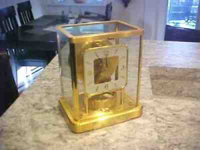 Jaeger LeCoultre ATMOS SQUARE DIAL MANTEL CLOCK.14-jewel movt 540 Vintage 1989