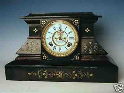 Antique 19C.â??MEDAL AWARDEDâ?? Ansonia Iron Mantle Clock PARIS FRANCE EXPO 1878