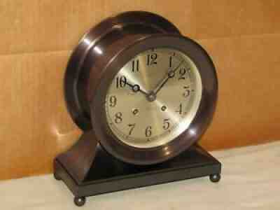 CHELSEA VINTAGE SHIPS BELL CLOCK~COMMODORE MODEL~ 6 IN DIAL 1956 ORIGINAL FINISH