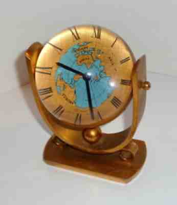 VTG Bucherer IMHOF Swiss 15 Jewels 8 Day Desk World world map clock Ball Clock