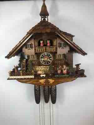 Â Black Forest 8 day Musical German Cuckoo Clock, SEE VIDEO New Hones 8638T