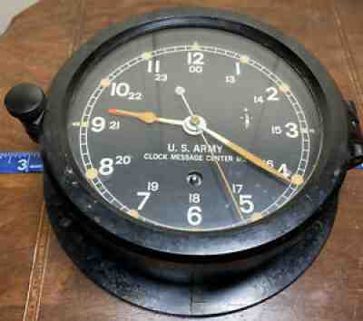 Vintage U.S.Army M2 Message Center Wall Clock 6" Dial Vietnam Era Chelsea