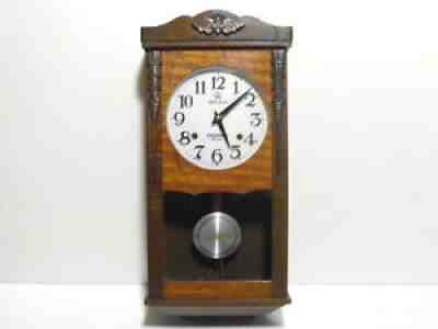Japanese Antique EIKEISHA Wall Clock Spring Type Pendulum Clock Vintage