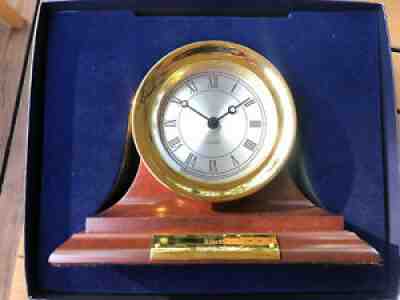 Chelsea presidential ¼ brass mantle clock mahogany Quartz Ships Bell Maritime New