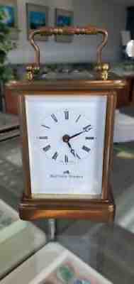 MATTHEW NORMAN SWISS BRASS CARRIAGE CLOCK 1754 - NO KEY