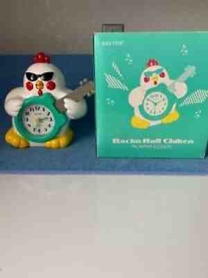 Working Rhythm Rock 'n Roll CHICKEN ALARM CLOCK with box complete!