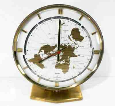 Rare 1960â??s Kundo Kieninger & Obergfell World Clock West Germany -ele quartz