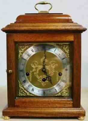 Vintage Comitti Of London 8 Day Solid Mahogany Westminster Chime Mantel Clock