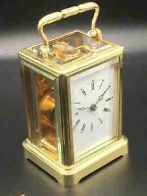 Antique brass one piece case carriage clock & key. Full service in Aug 2021