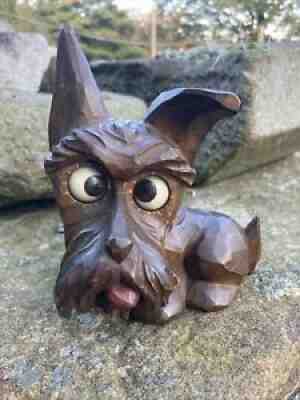 OSWALD GERMANY WOOD ROTATING EYE CLOCK SCOTTIE DOG 1940