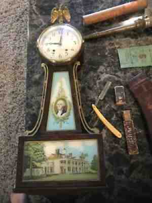 Seth Thomas painted banjo wall clockÂ 