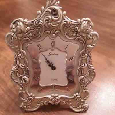 GORHAM STERLING CYMA SWISS DESK TOP CLOCK WITH ALARM KD20-231
