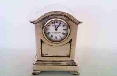Beautiful Solid Silver Edwardian German 8 Day Mantel Clock William Comyns 1903