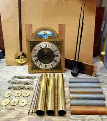 Emperor Grandfather Clock Kit Moon Dial Movement Weights Pendulum Chimes Chains