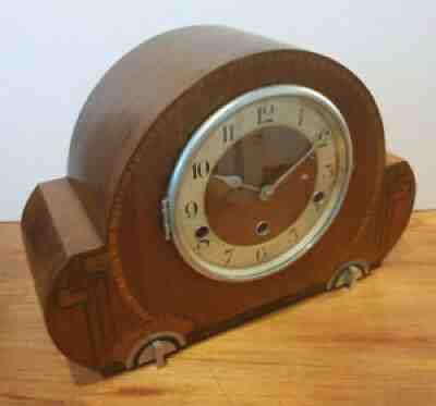 Antique 1930â??s Haller Art Deco Mantel Clock with Westminster & Whittington Chime