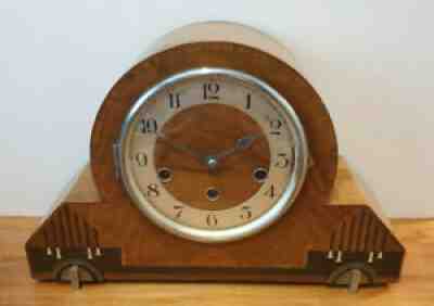 Antique 1930â??s Haller Art Deco Mantel Clock with Westminster & Whittington Chime