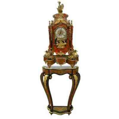 20th Century French Style Ormolu Mounted Tortoiseshell Inlay Boulle Mantel Clock