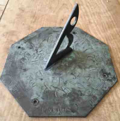RARE! Antique 1769 Dated Pre Revolutionary War Bronze Sundial Engraved Complete!
