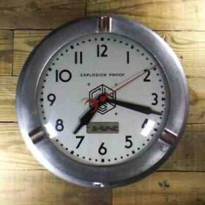 Art Deco Crouse Hinds Explosion Proof Wall Clock Large 16" Cast Aluminum