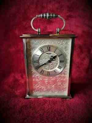 Bucherer IMHOF Heavy Large Carriage Silver Desk Mantel Swiss Clock